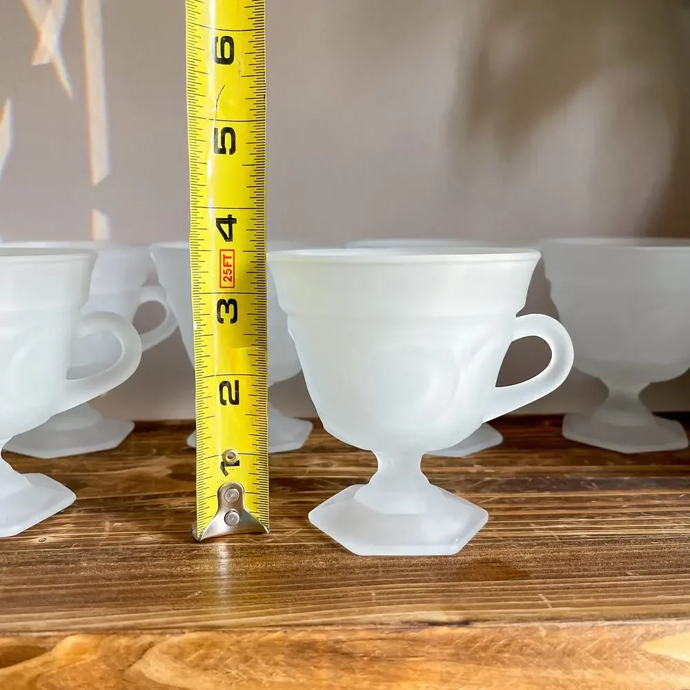 12 Tiara Provincial Frosted Glass Punch Cups